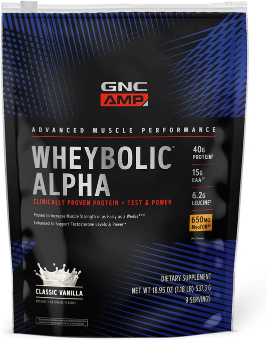 Vanilla GNC AMP Wheybolic Alpha with MyoTor: Fast-Digesting Protein for 9 Servings