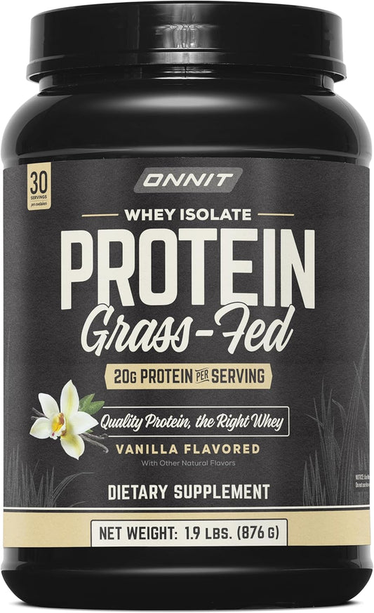 Vanilla Grass-Fed Whey Isolate Protein Powder - 30 Servings by ONNIT