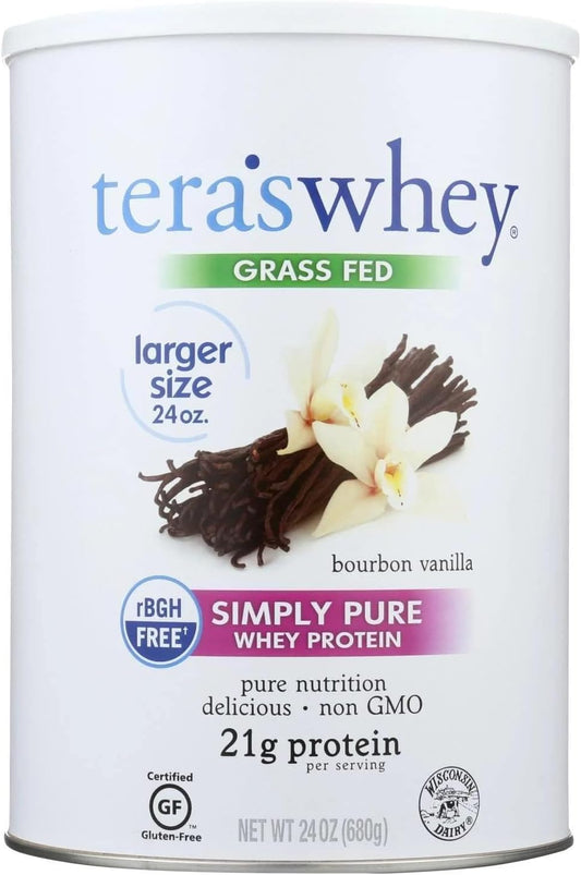 Vanilla Grass-Fed Whey Protein Powder - Clean Non-GMO Protein Powder, 24 Oz