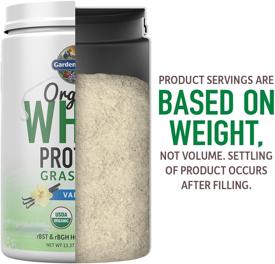 Vanilla Grass Fed Whey Protein Powder with Probiotics - 21g Protein - Gluten Free, Non GMO, Kosher - 12 Servings for Women & Men