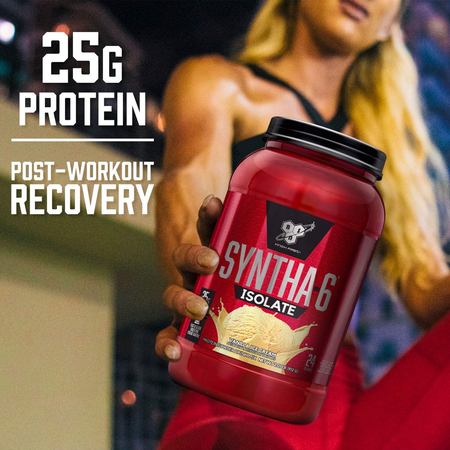 Vanilla Ice Cream BSN SYNTHA-6 Isolate Protein Powder with Whey & Milk Protein - 24 Servings