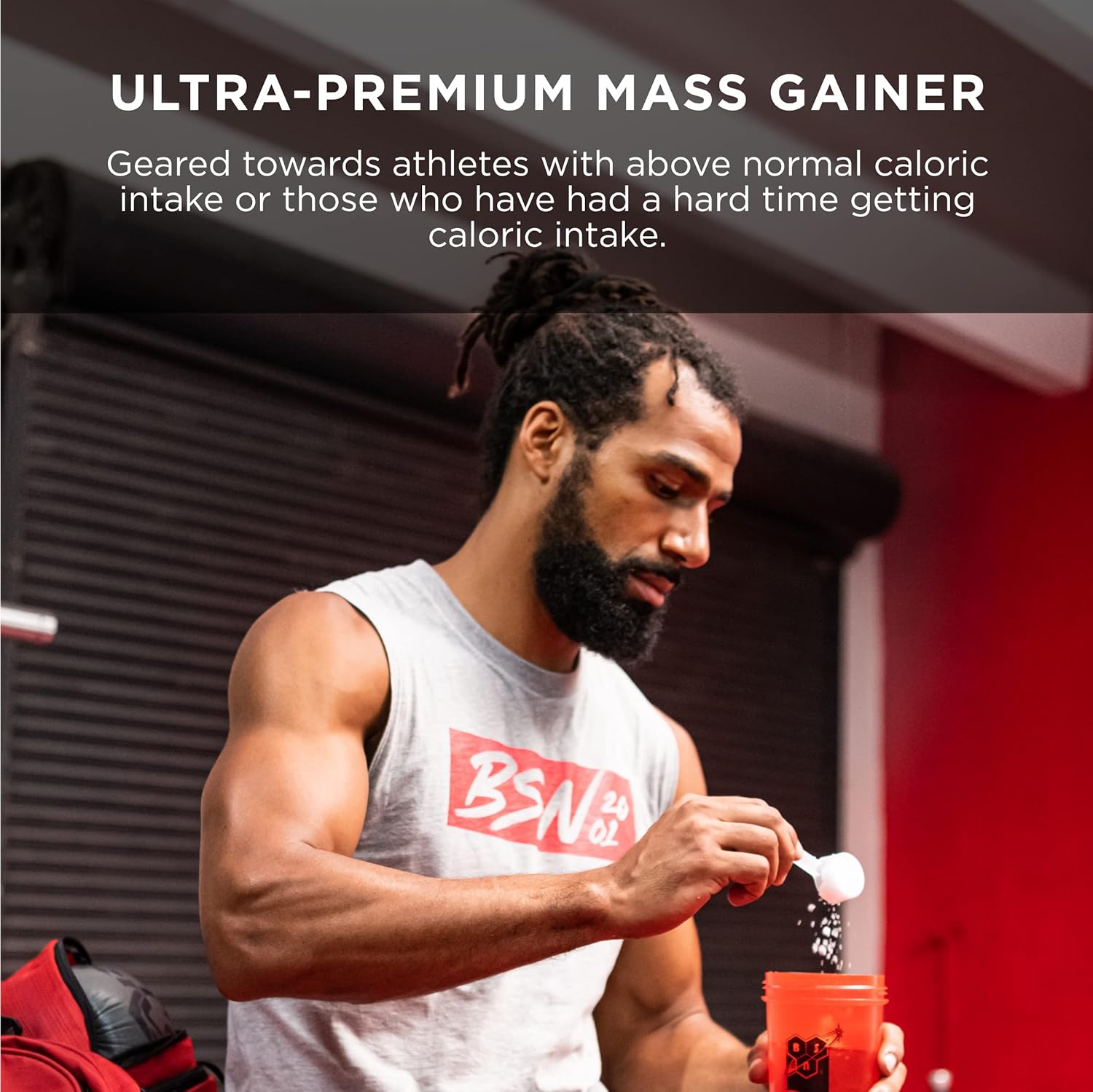 Vanilla Ice Cream Flavor BSN TRUE-MASS 1200 Weight Gainer Protein Powder, 10.38 lb