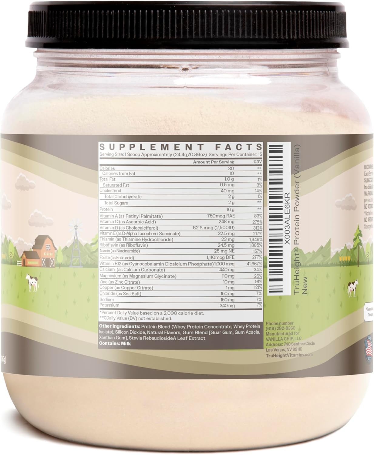 Vanilla Ice Cream Flavor Growth Protein Shake for Kids & Teens - Pediatrician Approved Natural Protein Powder with Vitamins & Minerals - Ideal for Picky Eaters, Ages 5+