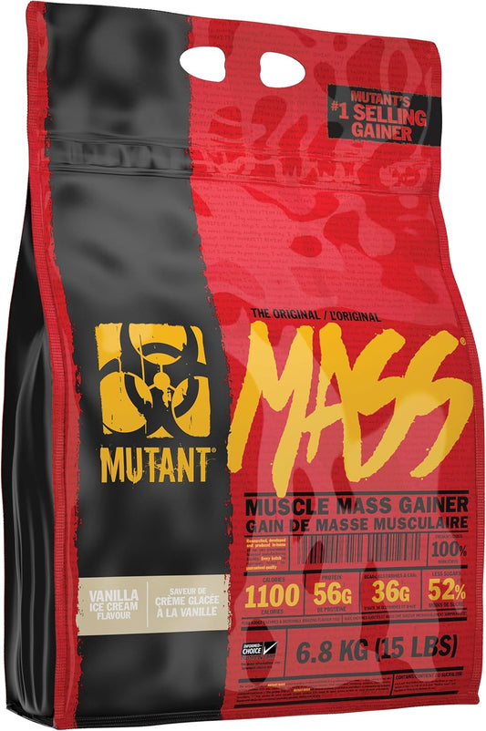 Vanilla Ice Cream Weight Mass Gainer Protein Powder for Muscular Mass - 15 Pound - High Calorie Formula by Mutant Mass