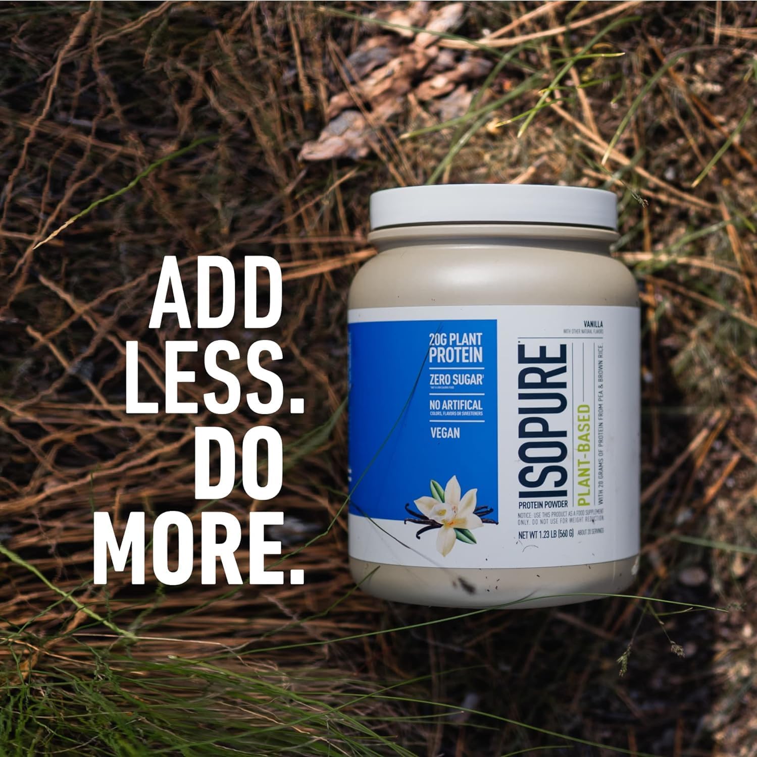 Vanilla Isopure Plant-Based Protein Powder - Lactose and Gluten-Free with Iron - 20g Plant Protein Per Serving - 1.23 Lbs - 20 Servings