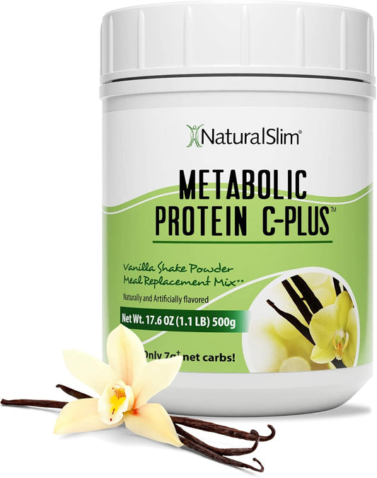 Vanilla Metabolic C-Plus Meal Replacement Protein Powder - Immune Support with Vitamin C, Zinc, Amino Acids - Low Carb Shake - 10 Servings