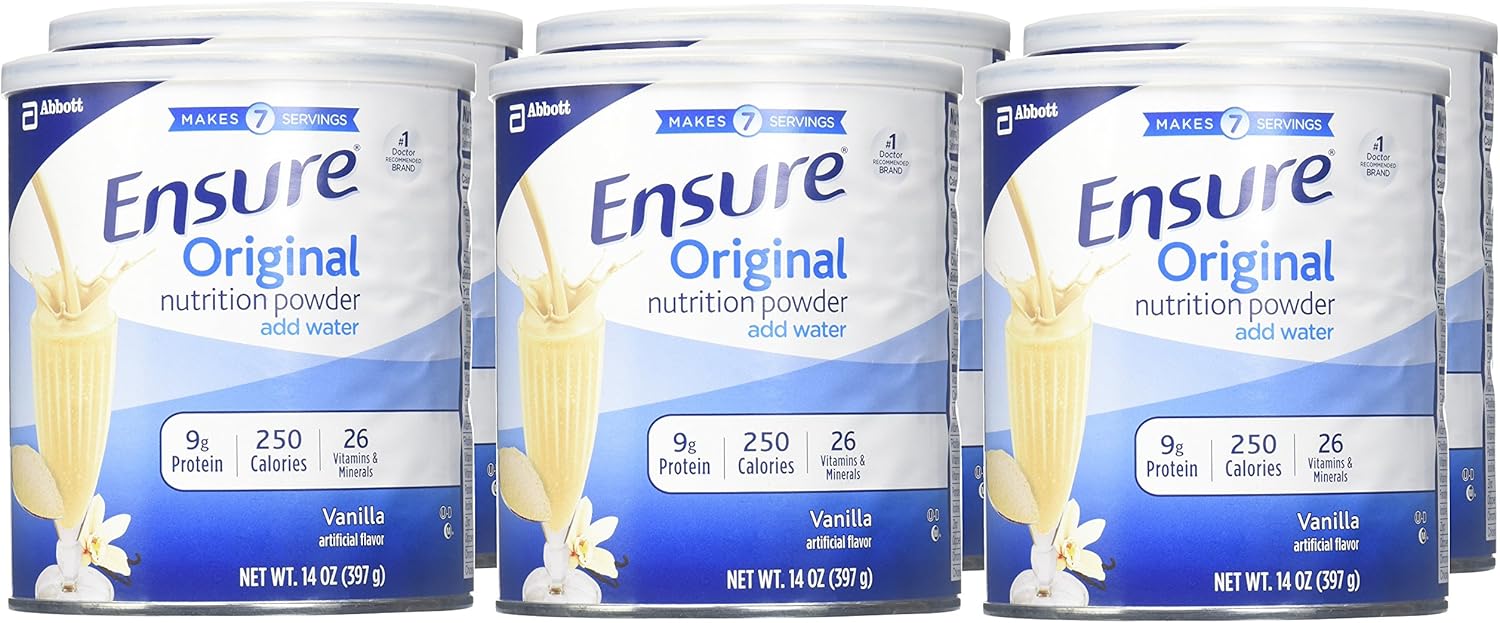 Vanilla Nutritional Powder with 8g Protein, 24 Vitamins & Minerals | Meal Replacement Shake Mix | Immune Support | 14.1 oz - 6 pack