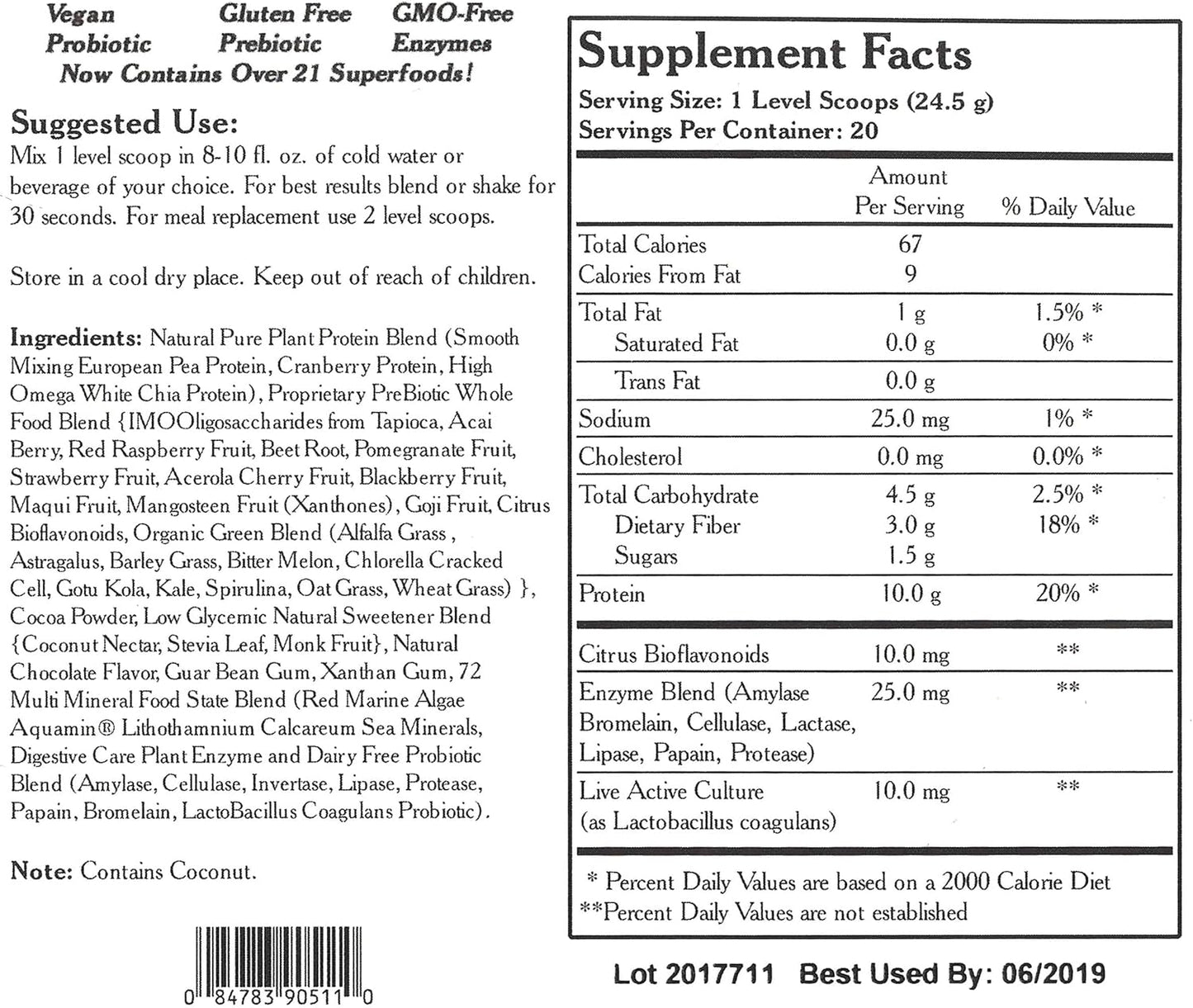 Vanilla Pea Protein Powder from Wholistic Botanicals - Made with Live Plant Ingredients