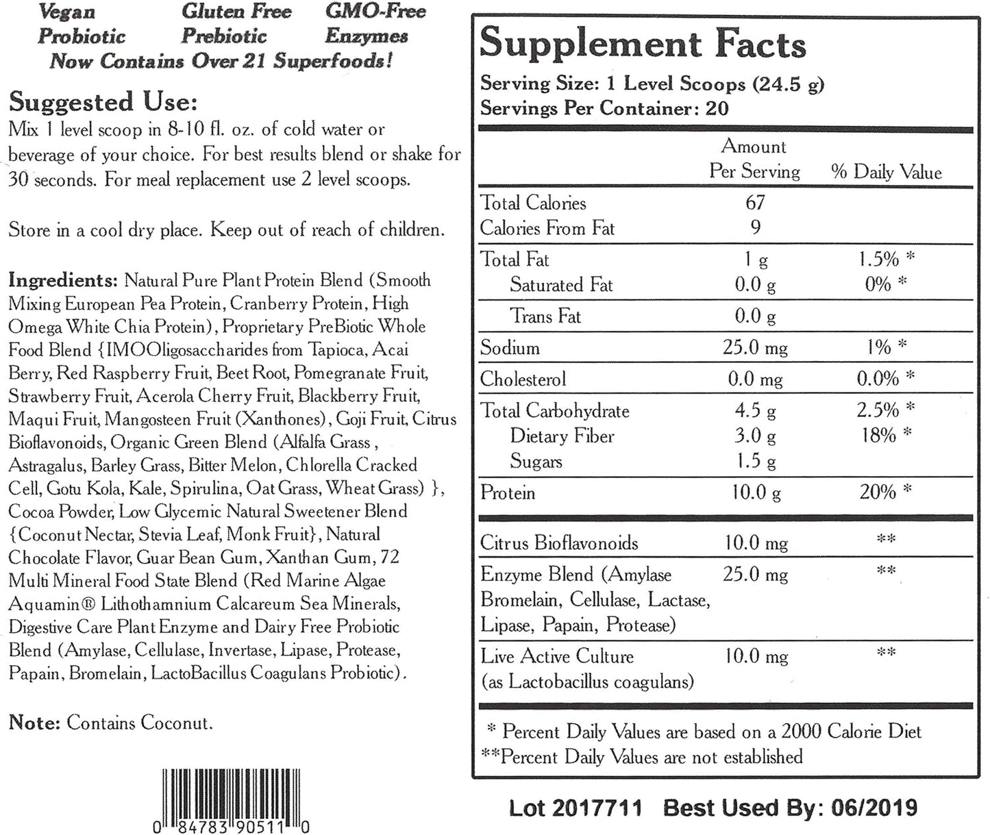 Vanilla Pea Protein Powder from Wholistic Botanicals - Made with Live Plant Ingredients