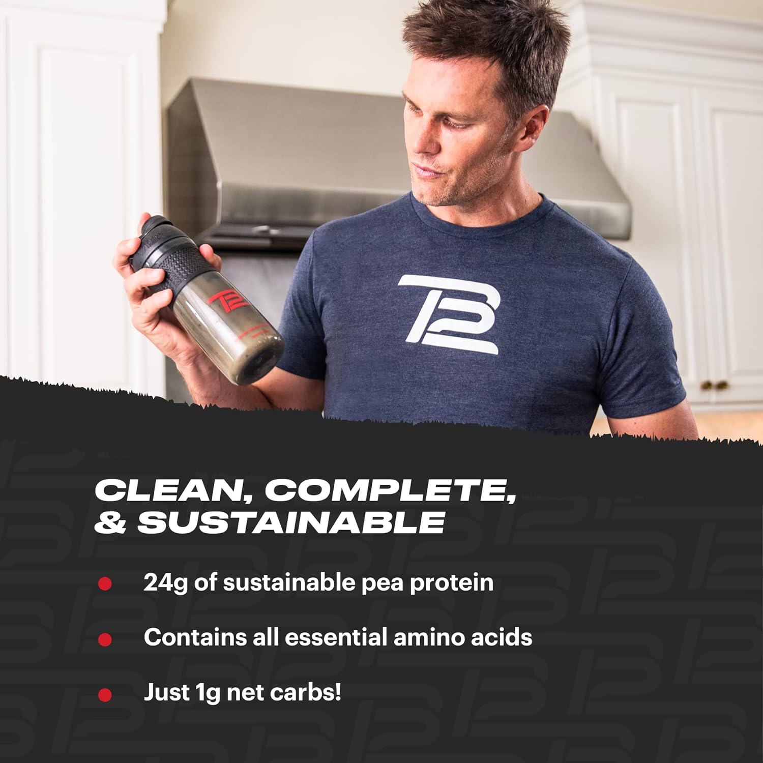 Vanilla Plant Based Protein Powder with Sustainably Sourced Pea Protein - Vegan, Low Carb, Non-GMO, Dairy-Free, Sugar-Free (18 Servings, 1.26lbs)