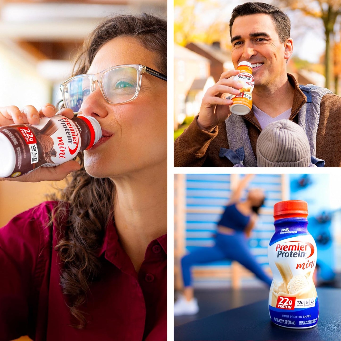 Vanilla Premier Protein Shake MINIs - 22g Protein, 120 Calories, 1g Sugar - Pack of 12, 8.75fl oz