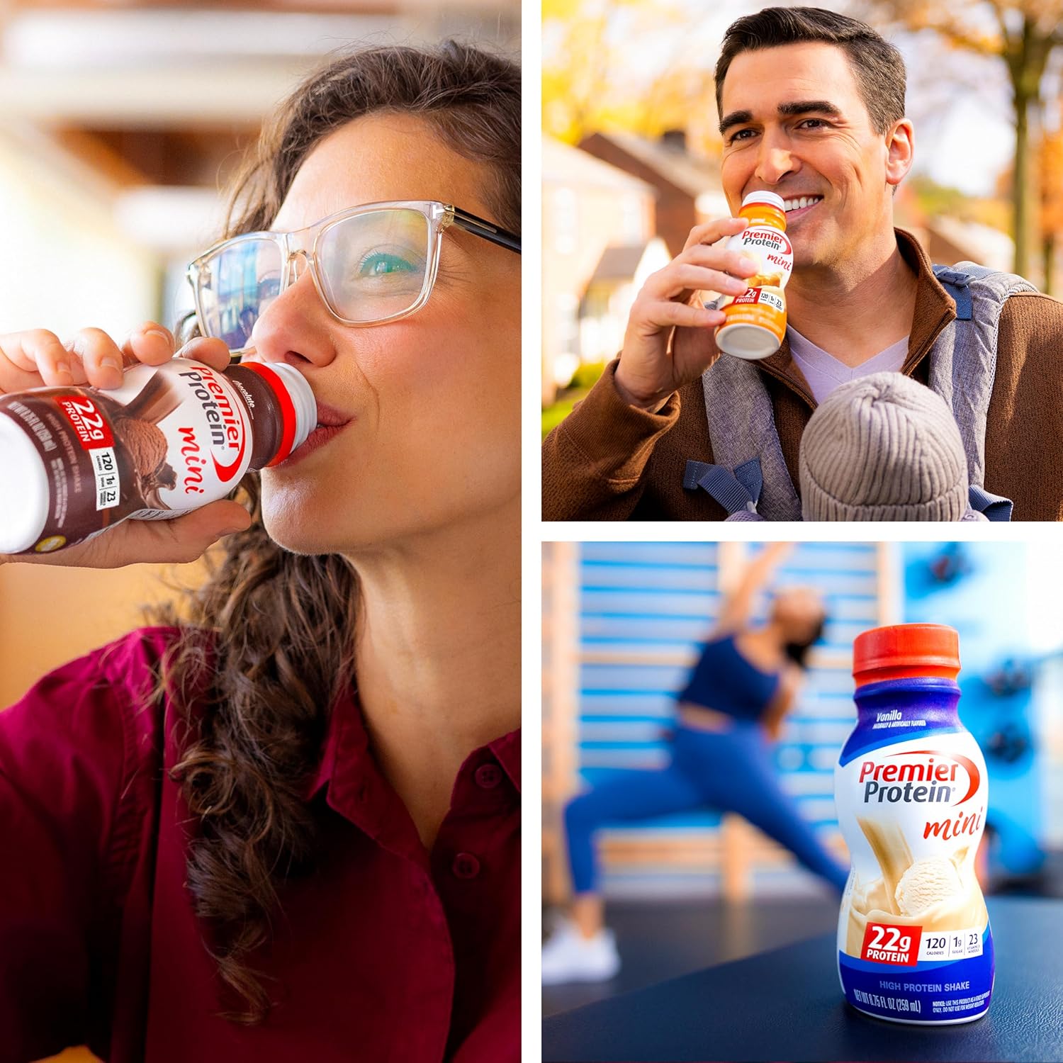 Vanilla Premier Protein Shake MINIs - 22g Protein, 120 Calories, 1g Sugar - Pack of 12, 8.75fl oz