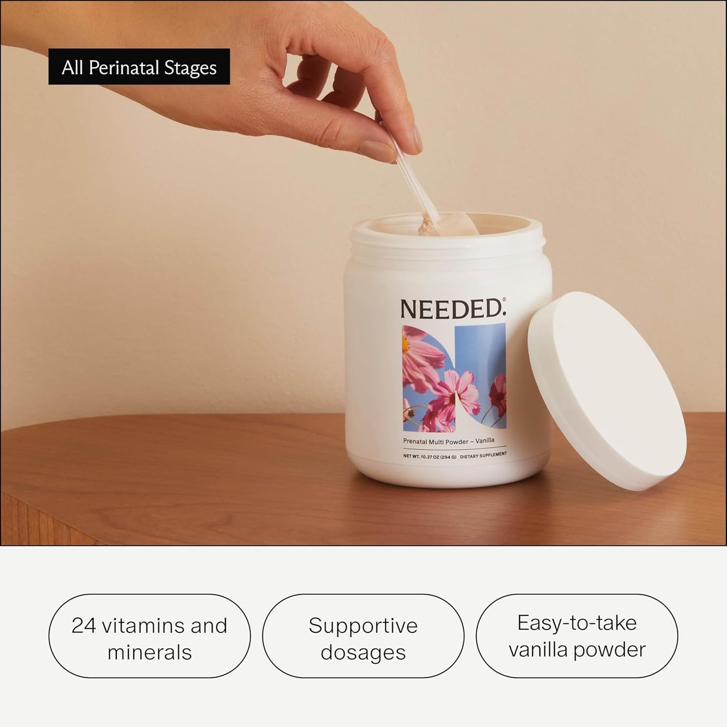 Vanilla Prenatal Multivitamin Powder & Vegan Omega-3 DHA+EPA Bundle for Pregnancy & Postpartum Nutrition