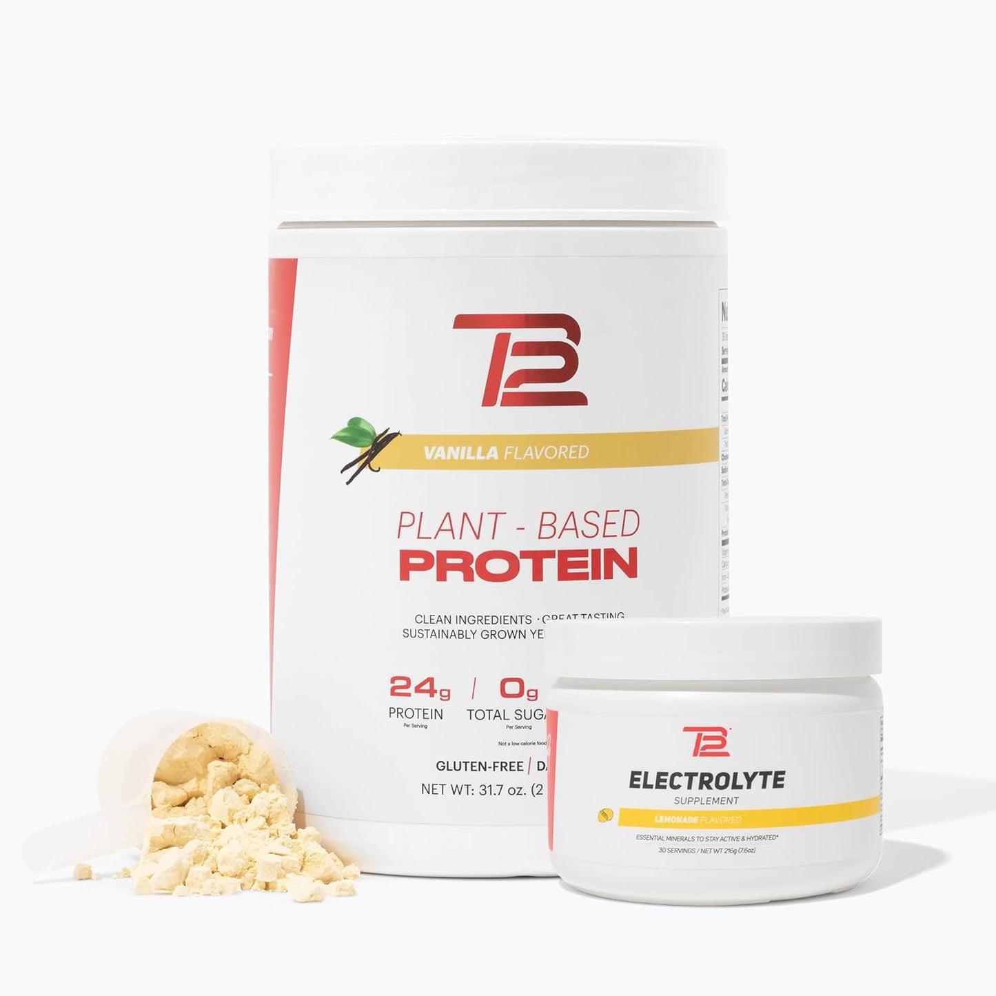 Vanilla Protein Powder & Lemonade Electrolytes Bundle for Muscle Recovery, Dairy-Free & Non-GMO