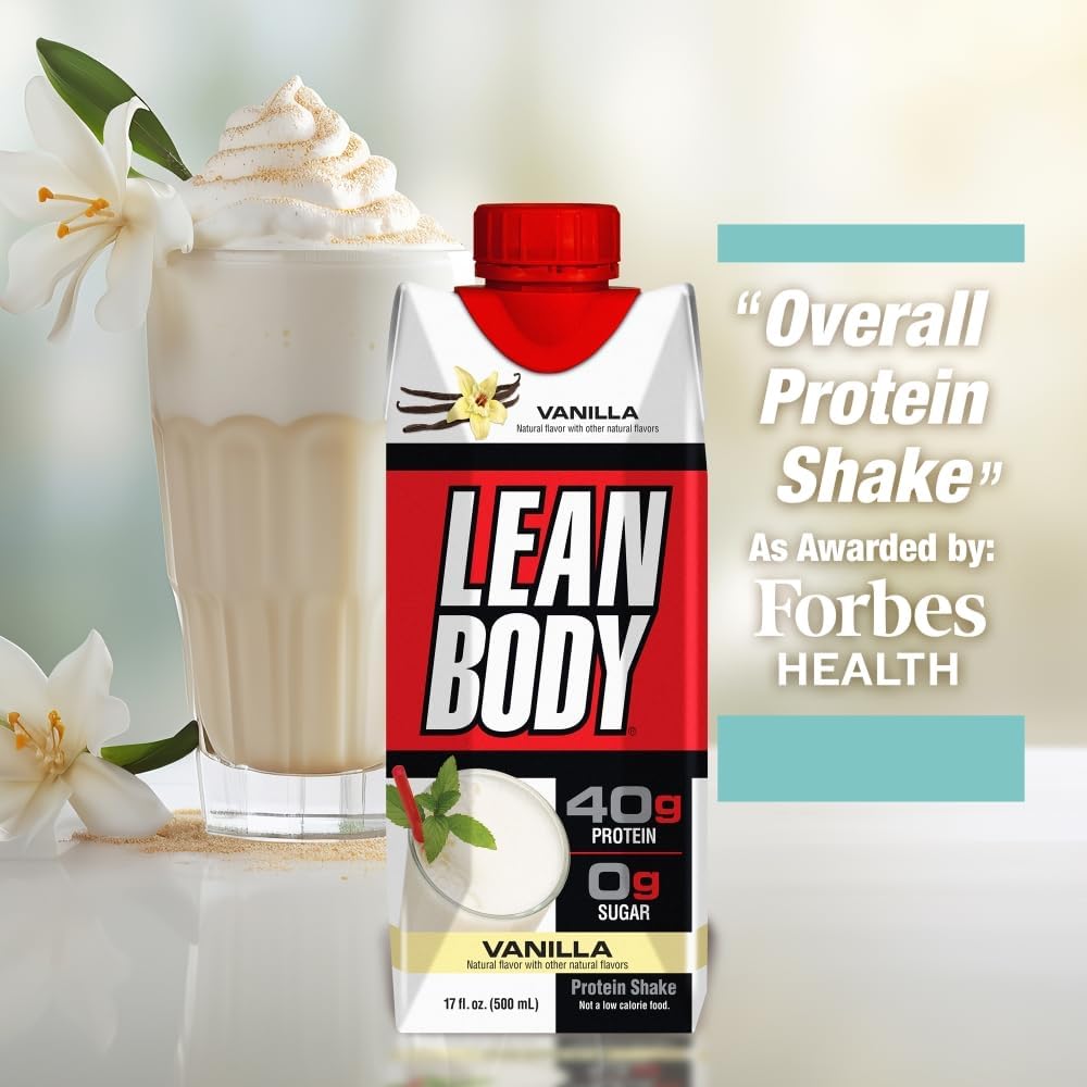 Vanilla Protein Shake - 40g Protein, Whey Blend, 0 Sugar, Gluten Free, 22 Vitamins & Minerals - 17 Fl Oz (Pack of 12)