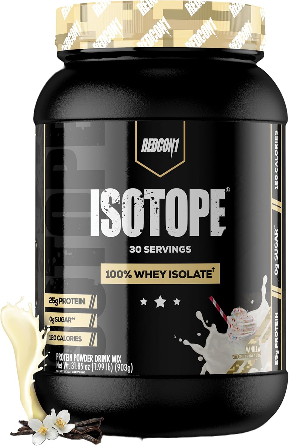 Vanilla REDCON1 Isotope 100% Whey Isolate: Keto-Friendly, Low Carb Protein Powder (30 Servings)