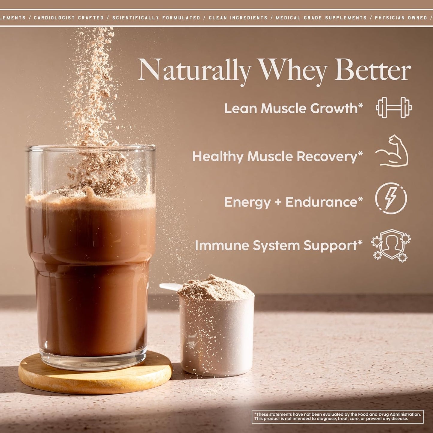 Vanilla Stevia Whey Protein Powder | 24g Protein | 2 lb | Non-GMO & Digestive Enzymes | USA-Made | No Artificial Additives