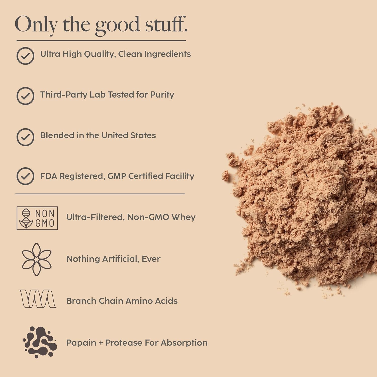 Vanilla Stevia Whey Protein Powder | 24g Protein | 2 lb | Non-GMO & Digestive Enzymes | USA-Made | No Artificial Additives