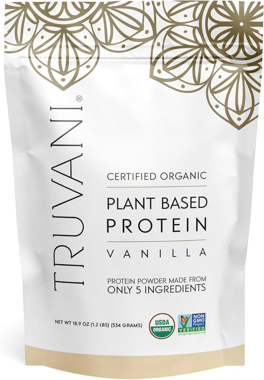 Vanilla Vegan Pea Protein Powder - 20g Organic Plant-Based Protein - Keto-Friendly, Gluten & Dairy Free - 18 Servings - No Added Sugar - Low Carb