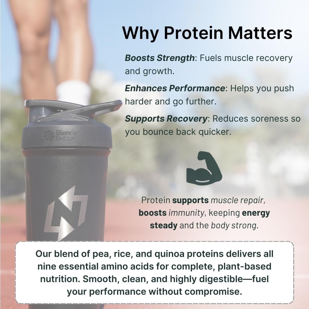 Vanilla Vegan Protein Powder with Creatine - 20g Protein, 5g Creatine - On-The-Go Single-Serve Packets - Dairy-Free, Gluten-Free, All-Natural - 30-Pack
