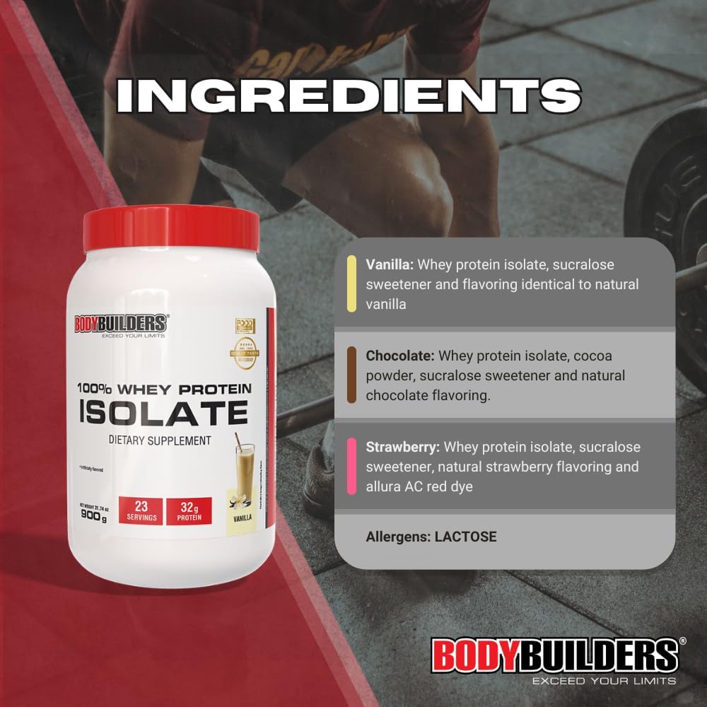 Vanilla Whey Protein Isolate for Bodybuilders - 1.98 lbs