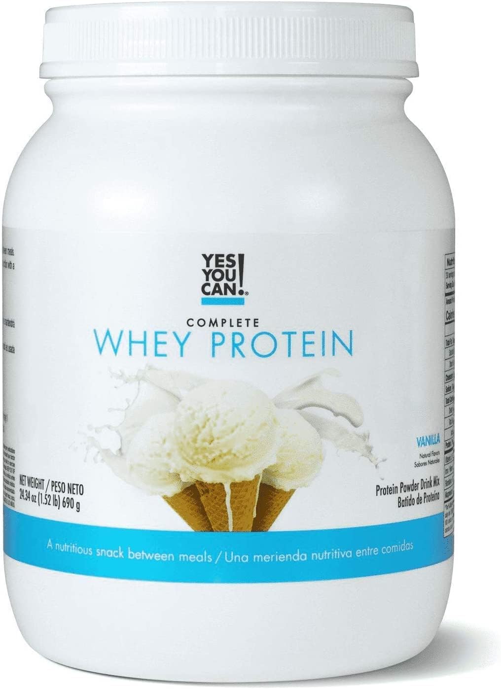 Vanilla Whey Protein Powder: High Protein Snack with Iron and Vitamin D, Gluten-Free Protein Shake Powder (20g Protein)