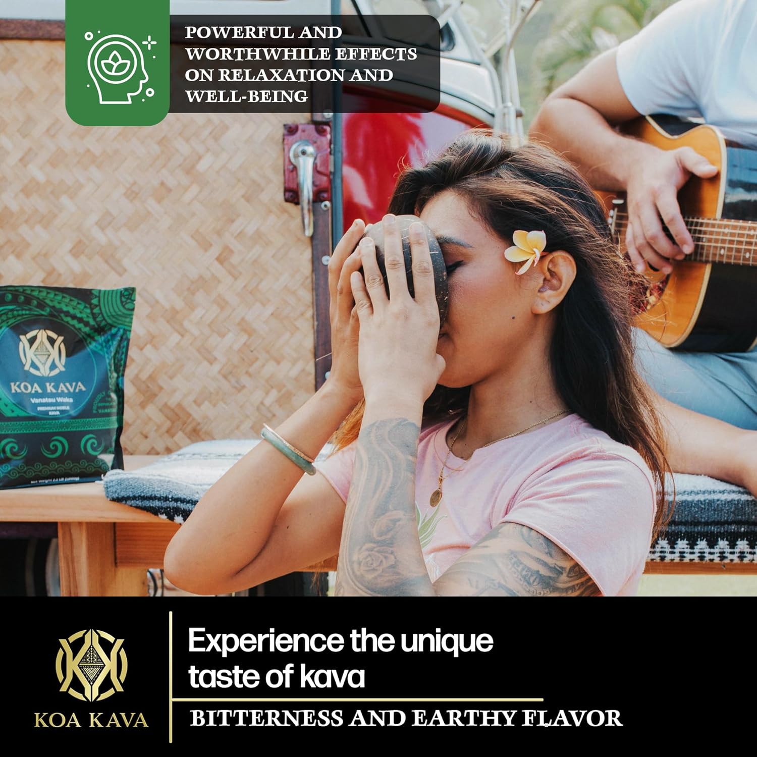 Vanuatu Koa Kava Kava Powder - Premium Noble Waka Kava Tea from Vanuatu. Authentic Relaxation with Lateral Roots. 1lb Bag.