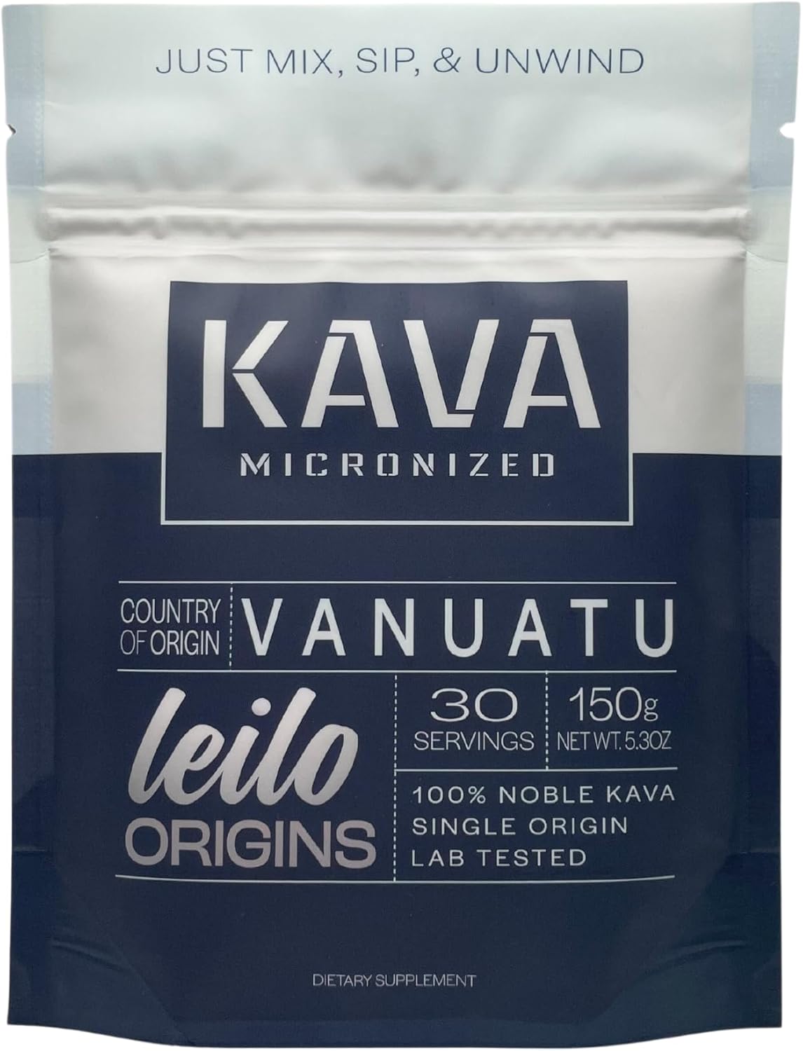 Vanuatu Leilo Micronized Kava Powder - Instant Mix for Stress Support & Relaxation (150g | 30 Servings)