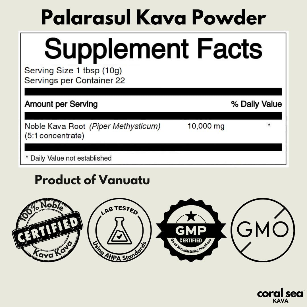 Vanuatu Palarasul Kava Powder - Rare Noble Root Tea for Relaxation - Uplifting & Calming Drink - Traditional Waka and Lawena Mix 8oz