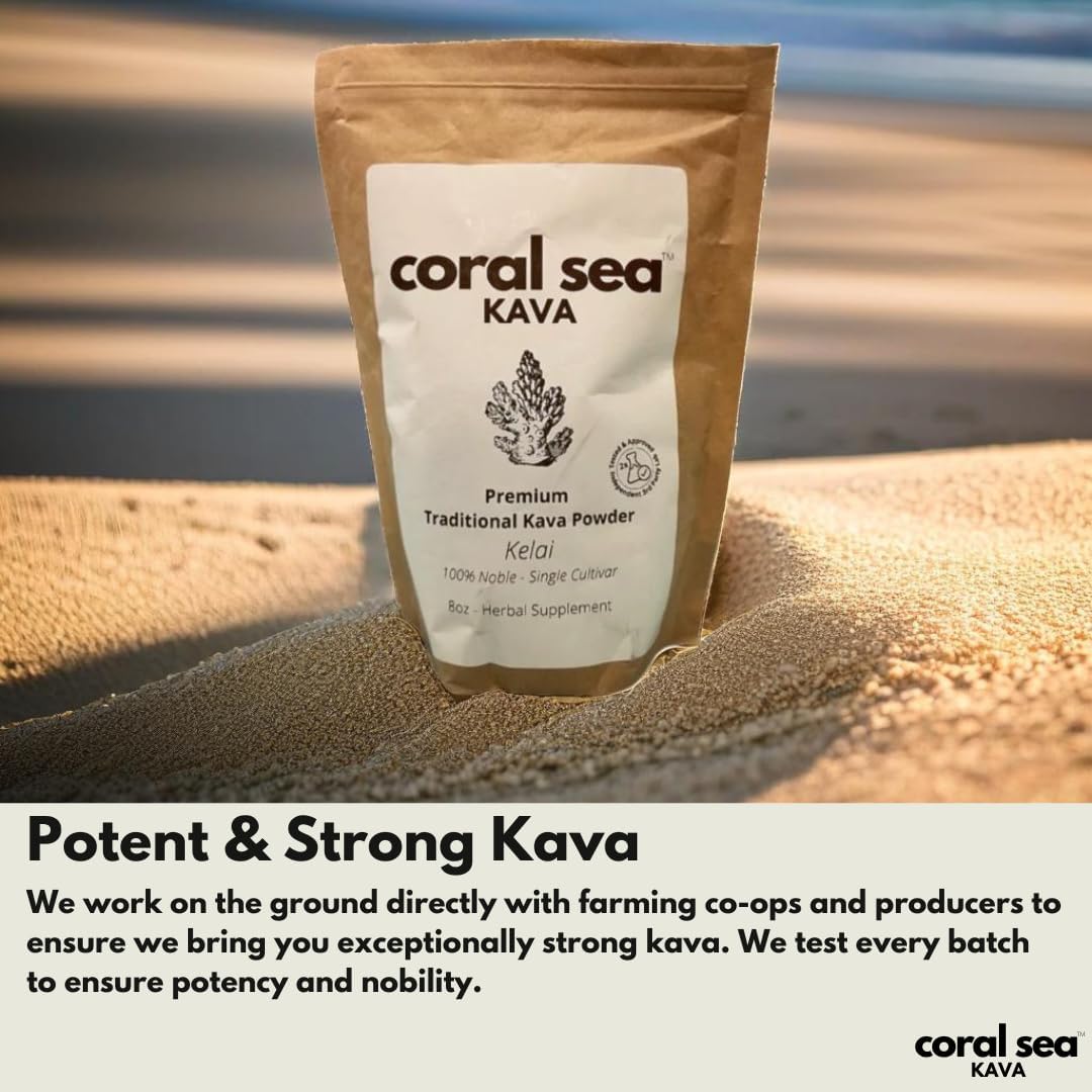 Vanuatu Palarasul Kava Powder - Rare Noble Root Tea for Relaxation - Uplifting & Calming Drink - Traditional Waka and Lawena Mix 8oz