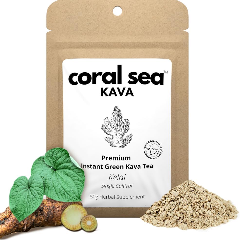 Vanuatu's Kelai Instant Kava Powder - Stress Relief & Mood Support - 25 Servings - Easy Mix Noble Kava Juice Extract