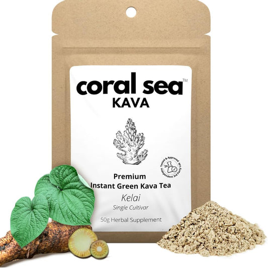 Vanuatu's Kelai Instant Kava Powder - Stress Relief & Mood Support - 25 Servings - Easy Mix Noble Kava Juice Extract