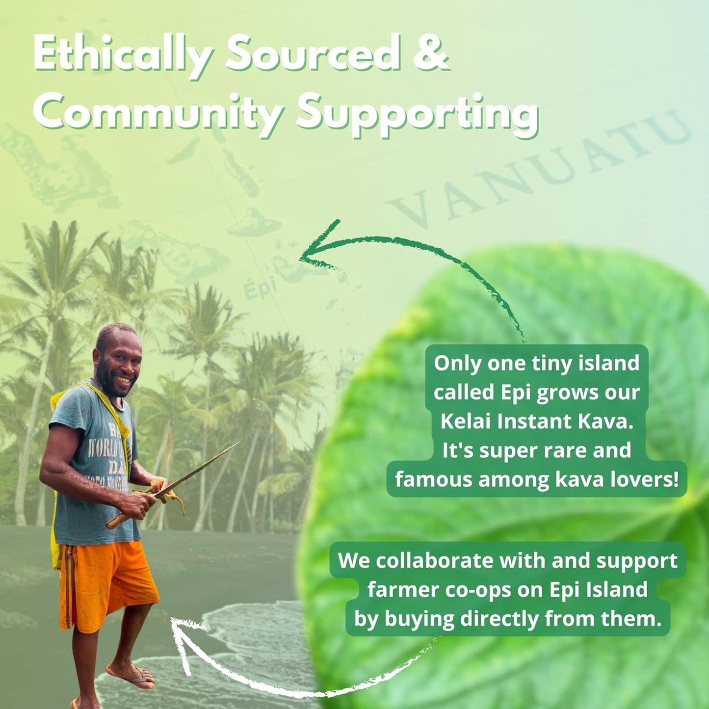 Vanuatu's Kelai Instant Kava Powder - Stress Relief & Mood Support - 25 Servings - Easy Mix Noble Kava Juice Extract