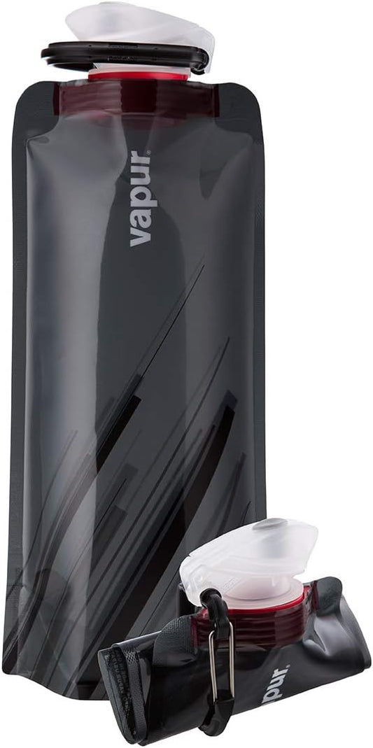 Vapur Flexible Collapsible Wide Mouth Anti-Bottle with Detachable Carabiner, 23 oz, Fire Red - Single Pack