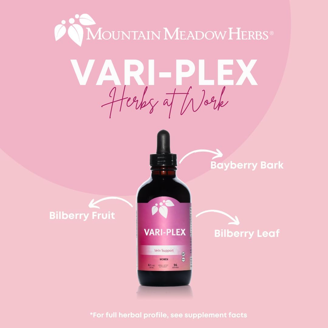 Vari-Plex Vein Vitality Liquid Extract for Women - Boost Circulation and Capillary Health - Mountain Meadow Herbs - 4oz.