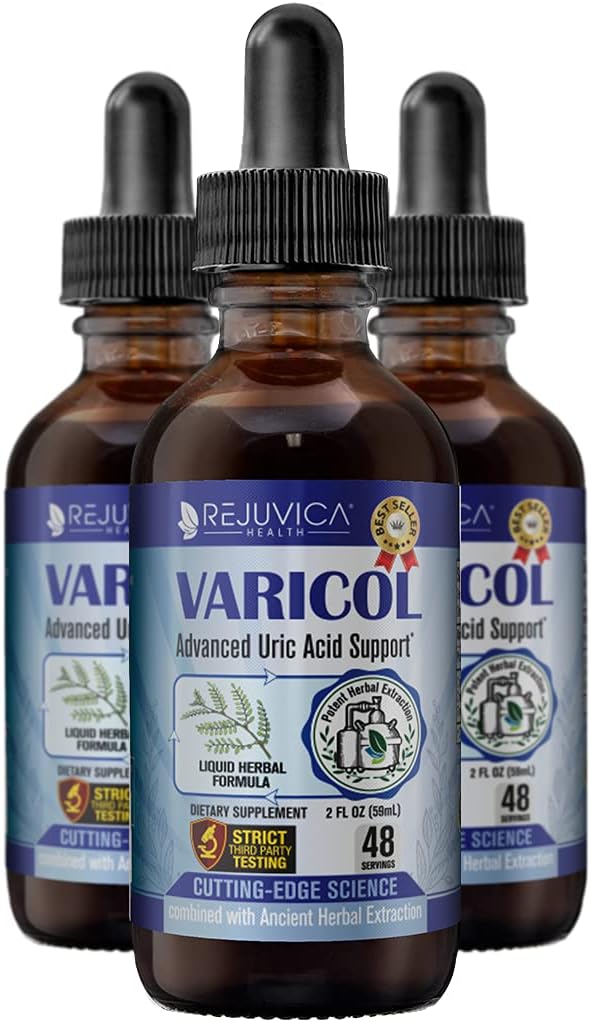 Varicol Liquid Uric Acid Support Supplement - Advanced Formula with Tart Cherry, Chanca Piedra, Celery Seed, Ginger - Better Absorption - by Rejuvica Health