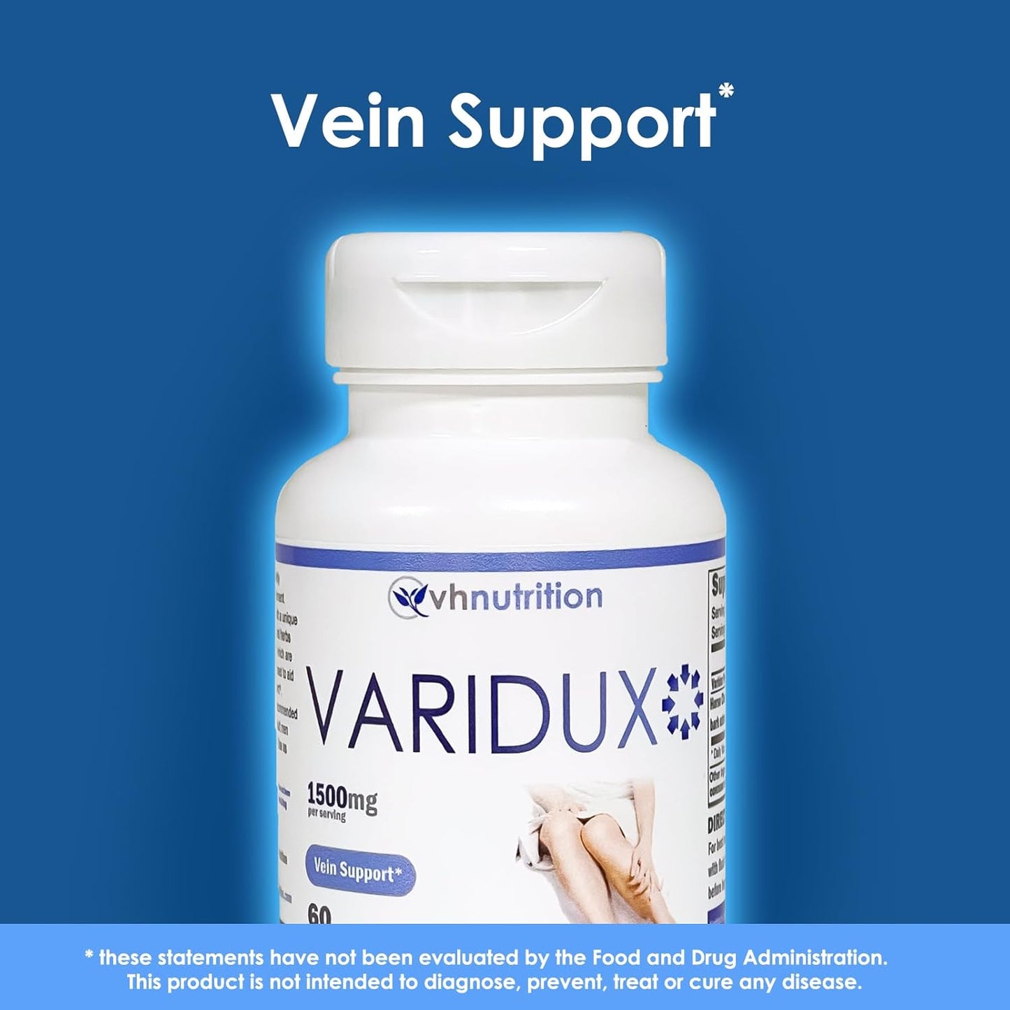 VARIDUX Vein Support Supplements | Grape Seed Extract, Pine Bark, Butchers Broom | Promotes Circulation | 60 Capsules