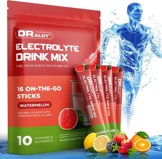 Variety Pack Dralot Electrolytes Powder Packets - Sugar Free, Keto Friendly, Vegan, Non-GMO - 16 Sticks for Rapid Hydration & Recovery