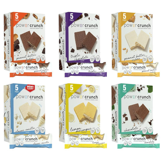 Variety Pack of 30 Power Crunch Protein Wafer Bars - 6 Flavors, 1.4 Ounce Bars, High Protein Snacks with Delicious Taste