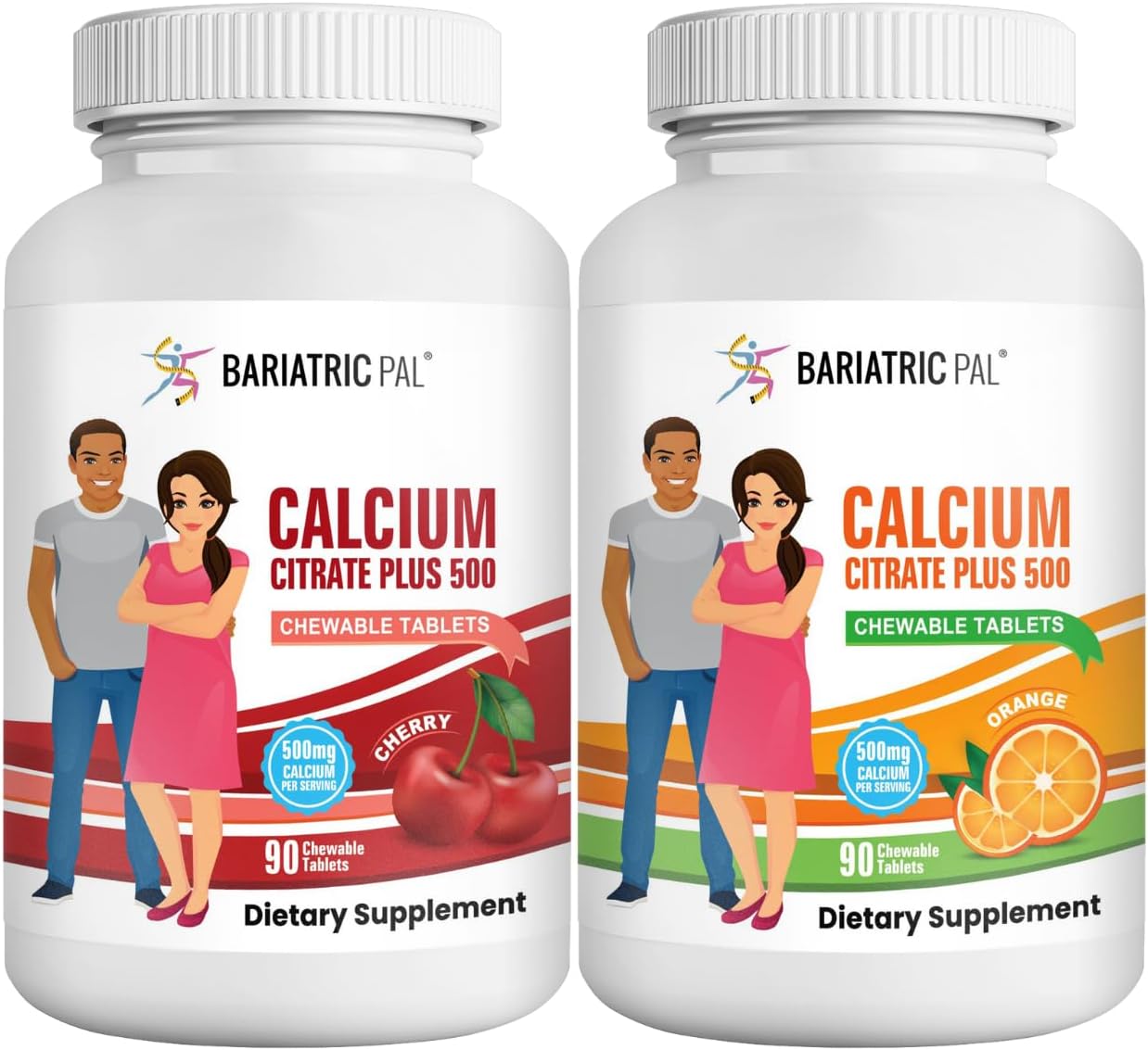 Variety Pack of BariatricPal Calcium Citrate 500mg Chewable Tablets - 2 Flavors