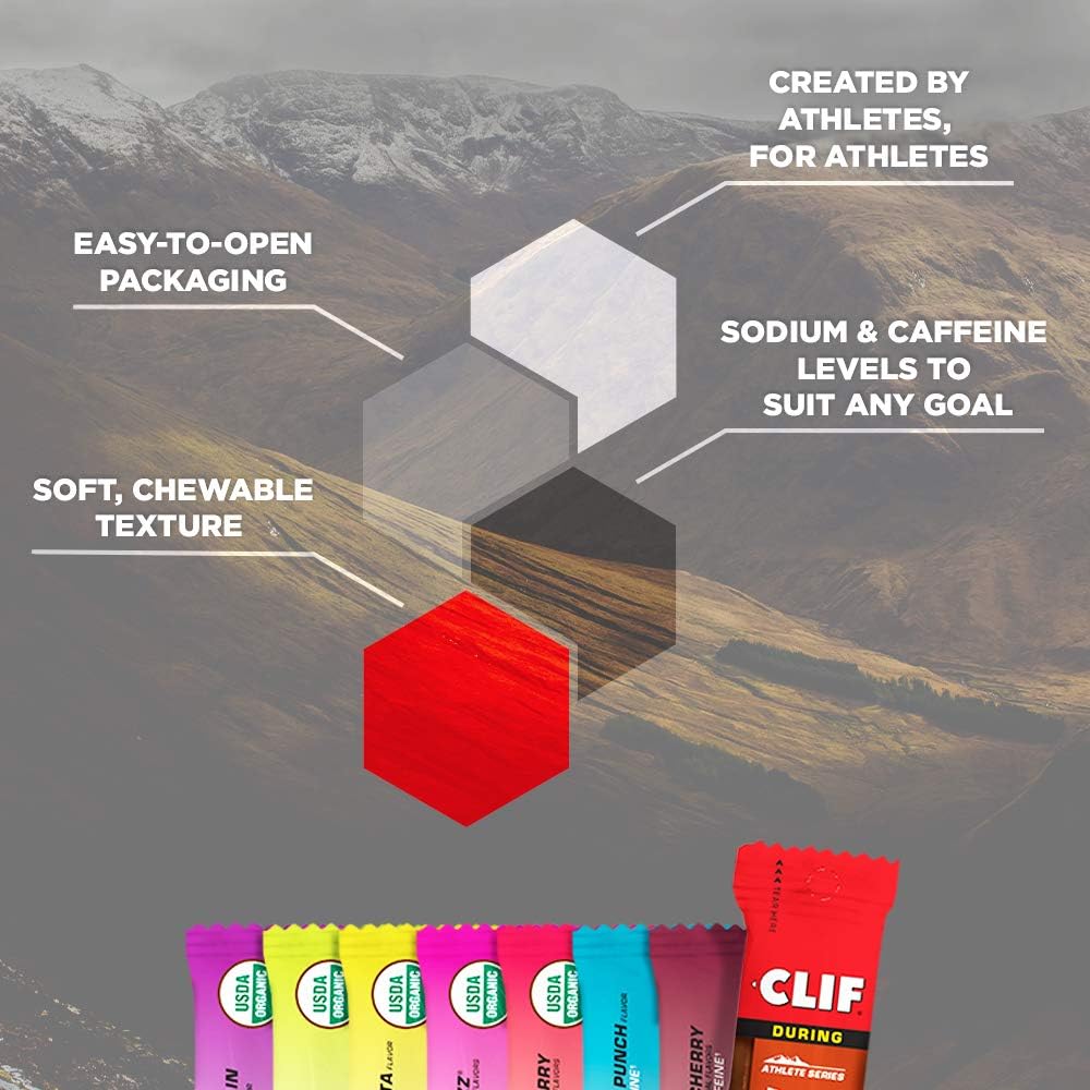 Variety Pack of Clif Shot Bloks Energy Chews - Non-GMO Plant Based Fast Carbs for Cycling and Running - 12 Count Pack - Workout Snack