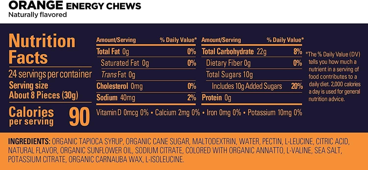 Variety Pack of Vegan Energy Chews with Electrolytes - Gluten-Free and Dairy-Free Energy Gummies for Workouts - 12 Bags (24 Servings)
