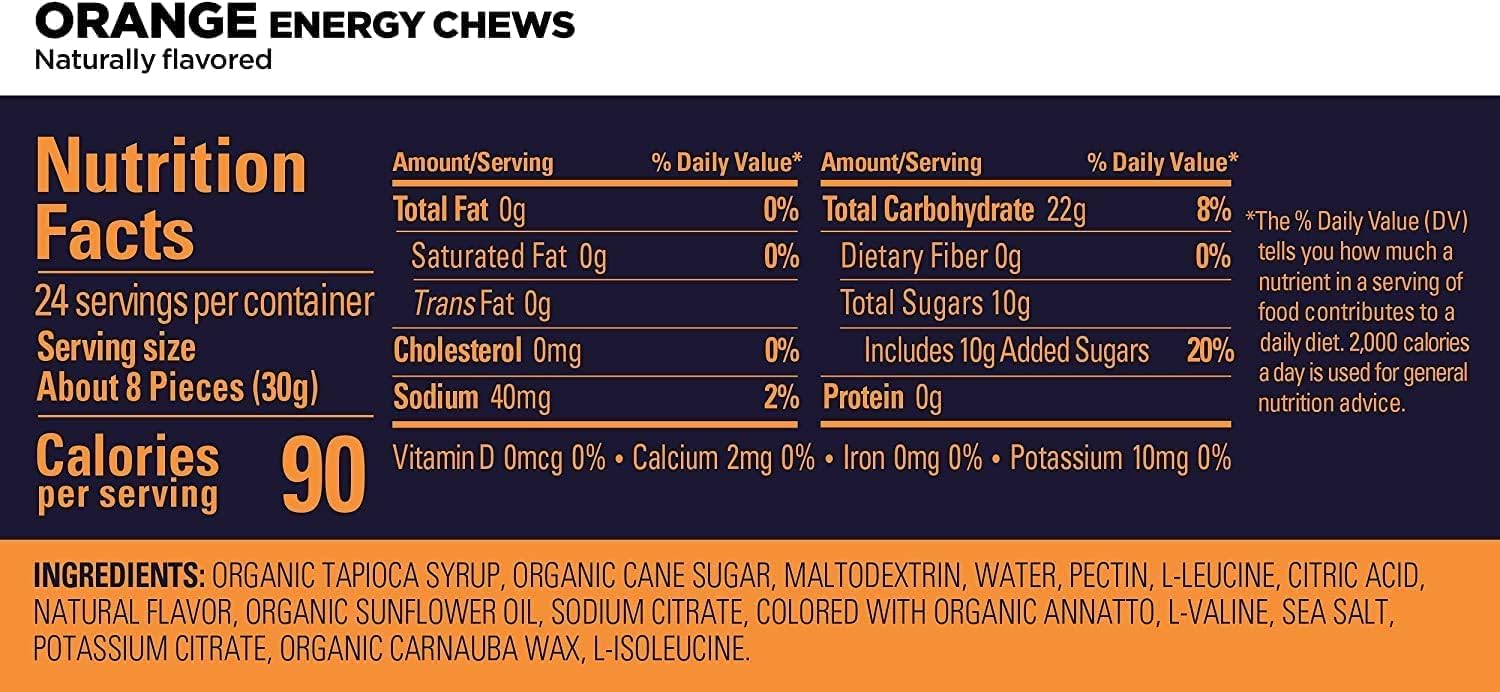 Variety Pack of Vegan Energy Chews with Electrolytes - Gluten-Free and Dairy-Free Energy Gummies for Workouts - 12 Bags (24 Servings)