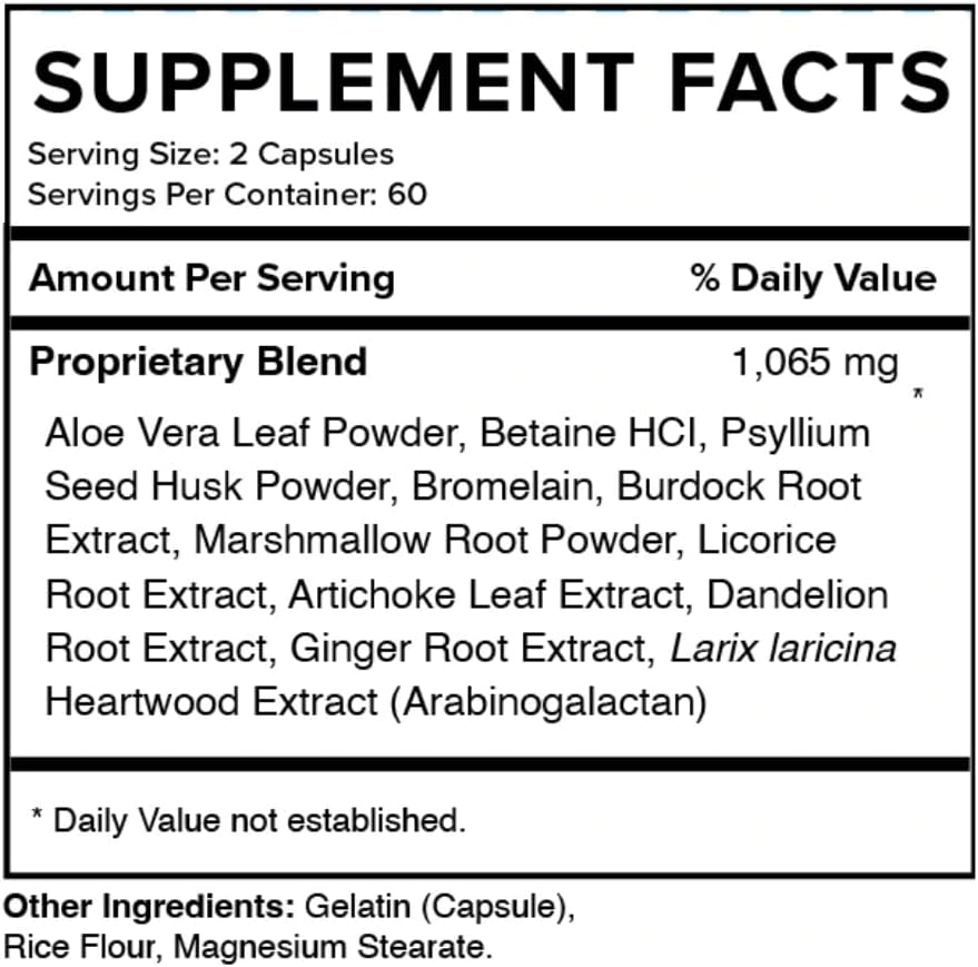 Vatellia Life Digestive Support Capsules - Prebiotic & Probiotic Blend for Gut Health - 120 Capsules for 60 Days