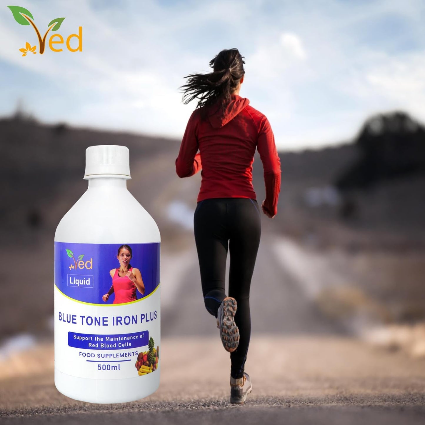 Ved Liquid Iron Supplement with Vitamin C, Mix Fruit Flavor, High Absorption for Energy & Immunity, Gentle on Stomach - 25 Day Supply for Men & Women