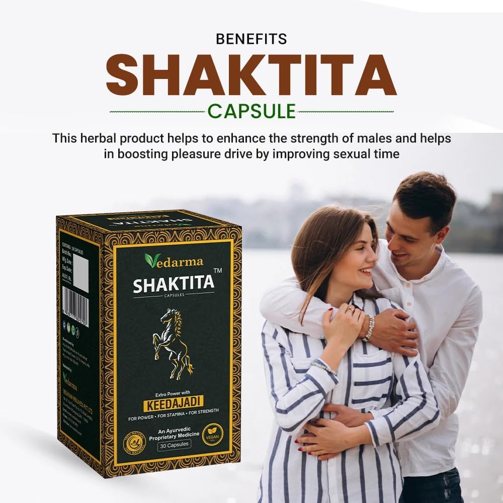 VEDARMA Shaktita Capsules with Keedajadi Infusion - Natural Energy and Vitality Support for Active Lifestyles (30 Capsules)
