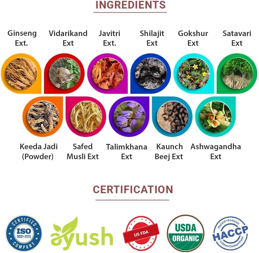 VEDARMA Shaktita Capsules with Keedajadi Infusion - Natural Energy and Vitality Support for Active Lifestyles (30 Capsules)