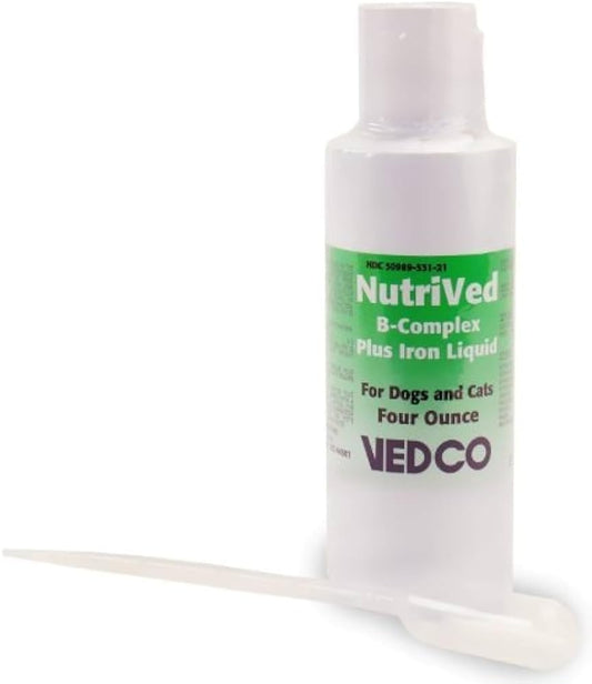 Vedco Nutrived B-Complex with Iron Liquid Supplement - 4 oz. Bottle