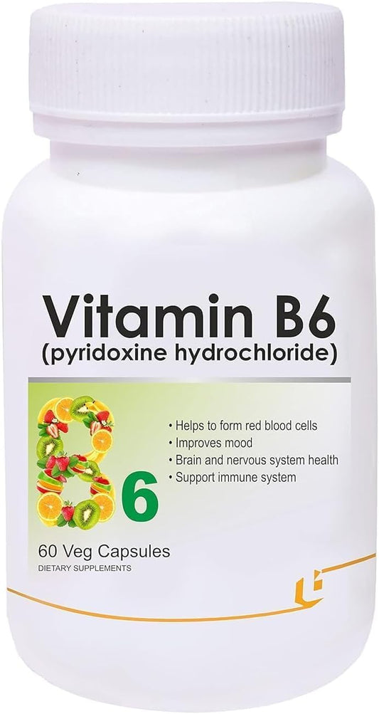 Veg Capsules with Generic Pyridoxine Hydrochloride (Vitamin B6) | 60 Count