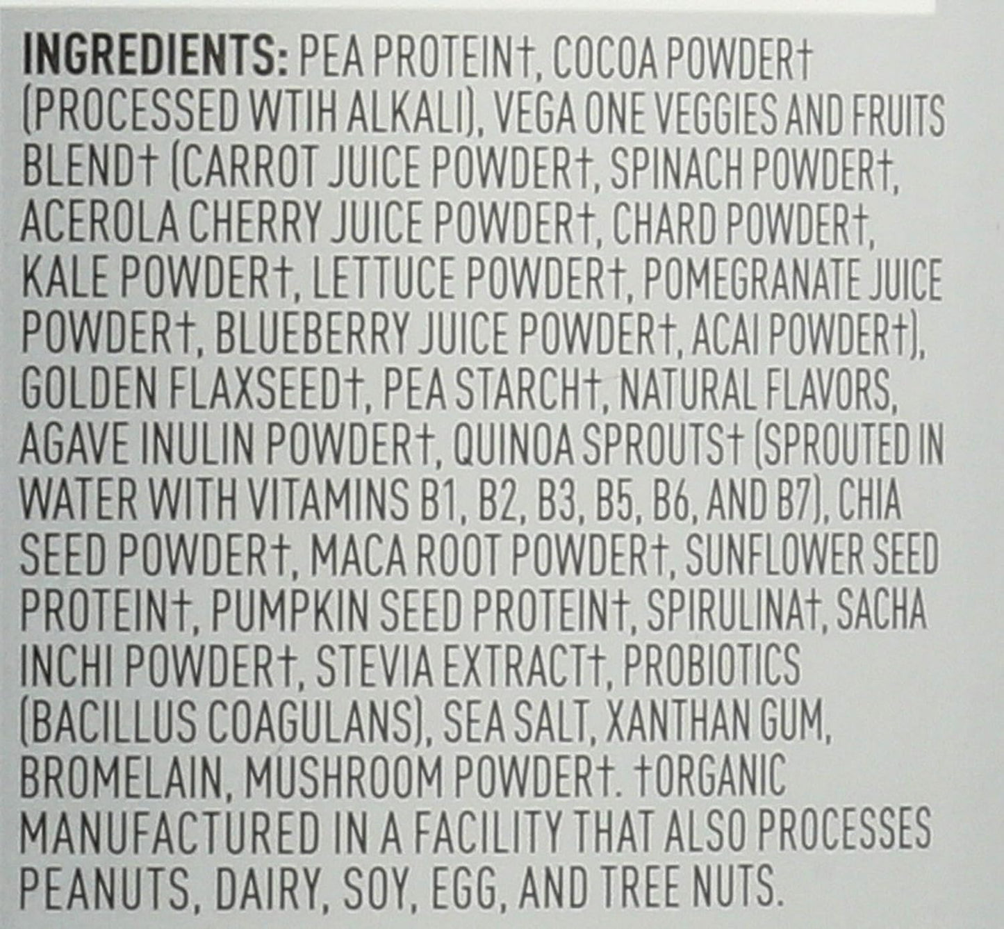 Vega Chocolate Organic All-in-One Vegan Protein Powder - Immunity Boosting Vitamins, Superfood Ingredients, Keto Friendly, 13.2 oz